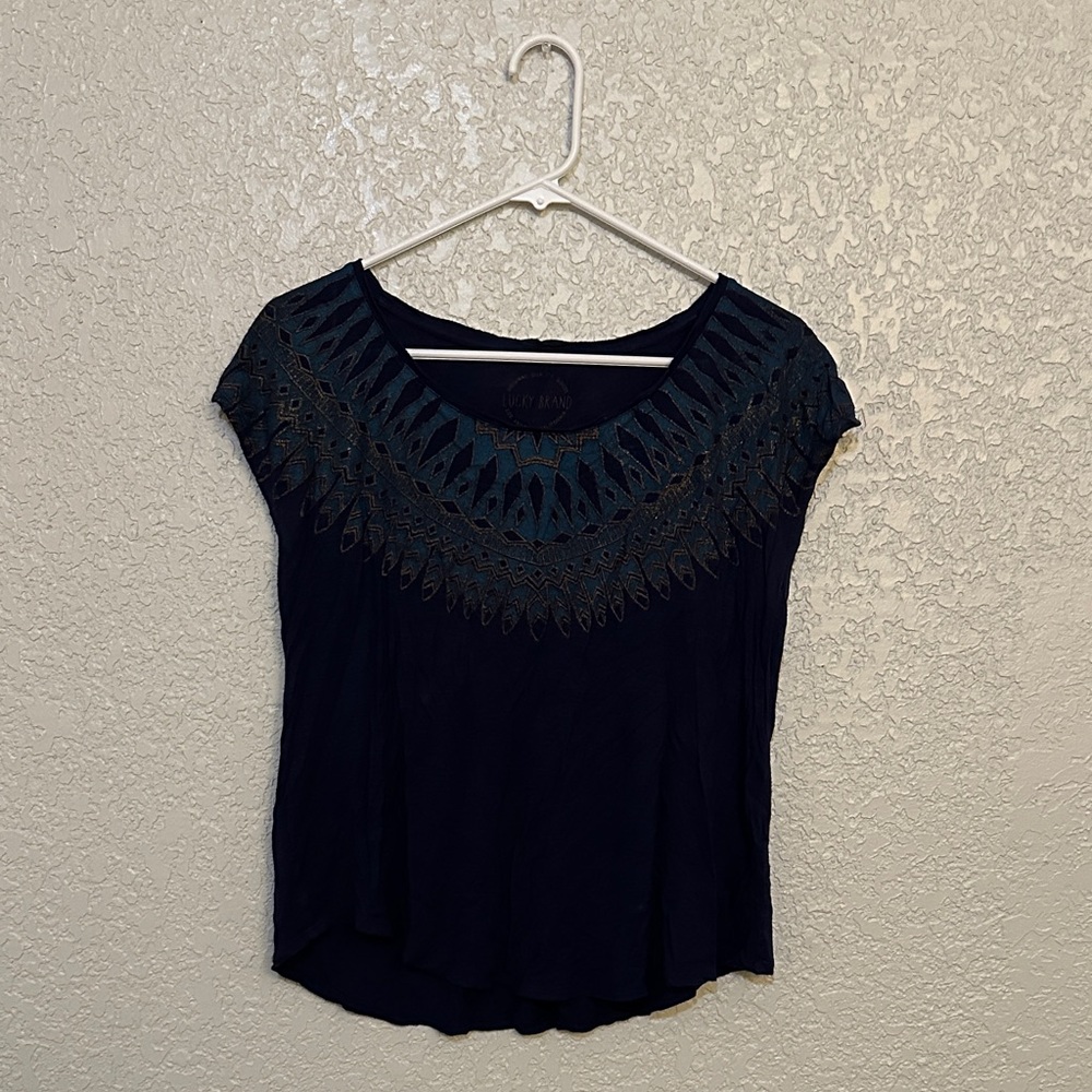 Elegant Navy Blue Women's Top